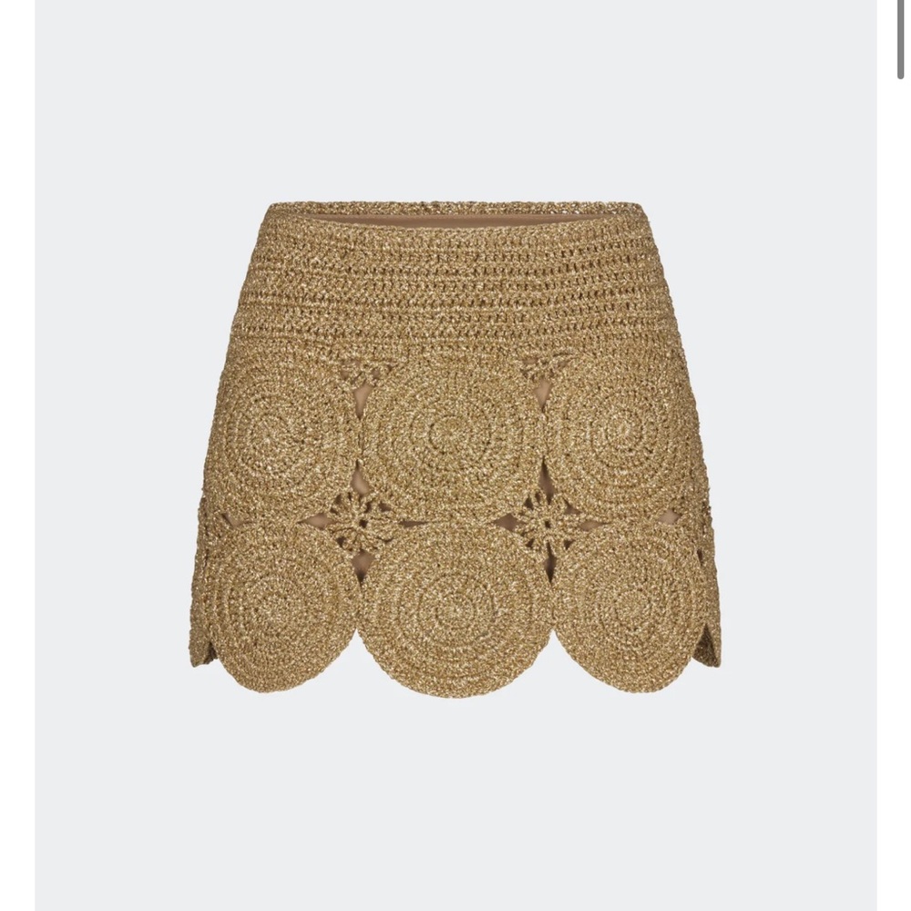 Elegant Tan Crochet Skirt
